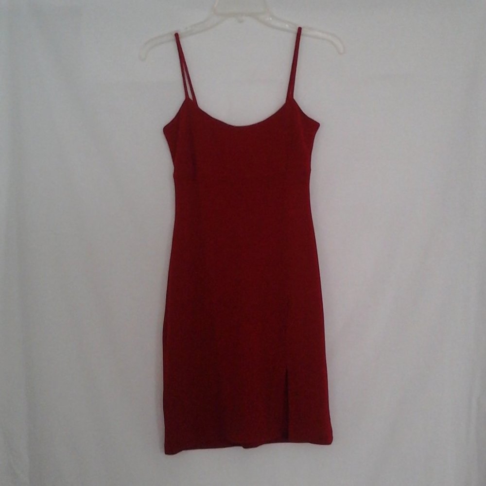 Red, slightly glittery dressy dress